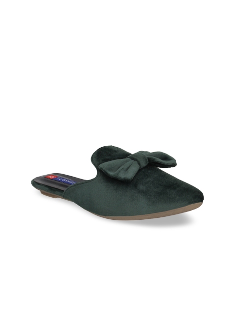 

MSC Women Green Solid Synthetic Mules