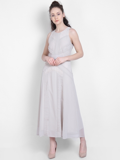 

LA LOFT Women Grey Self Design Maxi Dress