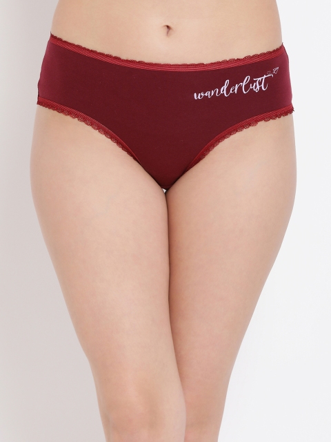 

Clovia Women Maroon Printed Hipster Briefs PN2960P09XL