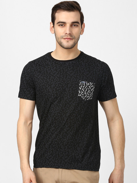 

Monte Carlo Men Black Printed Slim Fit Round Neck T-shirt