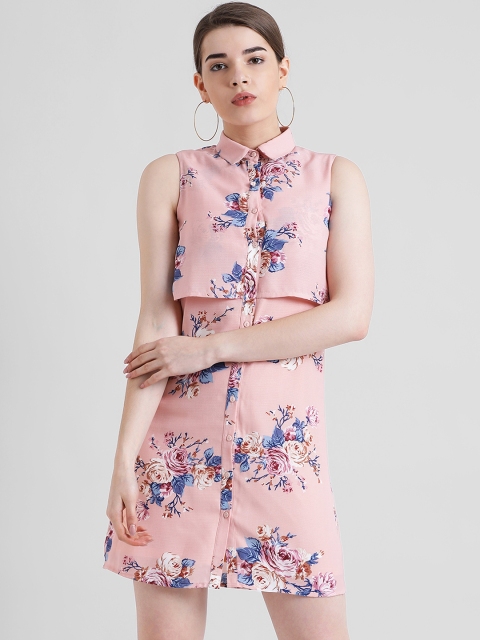 

Zink London Women Pink Printed Shirt Dress