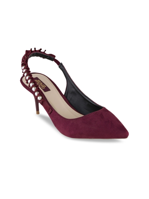 

SHUZ TOUCH Women Maroon Solid Pumps