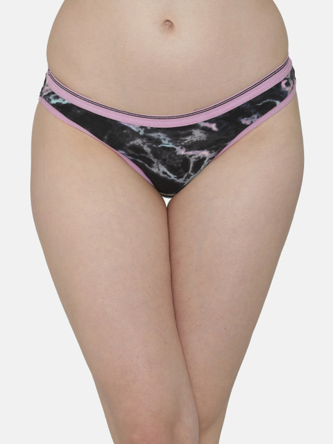 

Clovia Women Black & Pink Printed Bikini Briefs PN3070A13XL