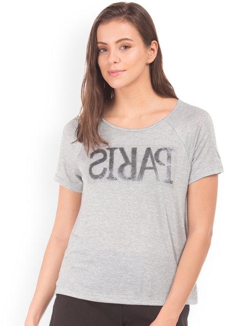 

ELLE Women Grey Printed Top