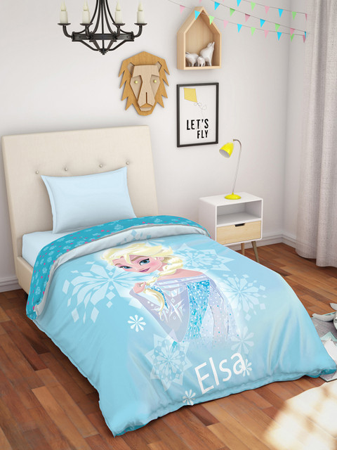 

SPACES Blue Cartoon Characters AC Room 150 GSM Single Bed Comforter