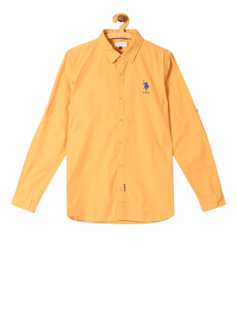 

U.S. Polo Assn. Kids Boys Yellow Regular Fit Solid Casual Shirt