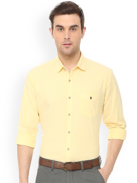 

Louis Philippe Men Yellow Slim Fit Solid Formal Shirt