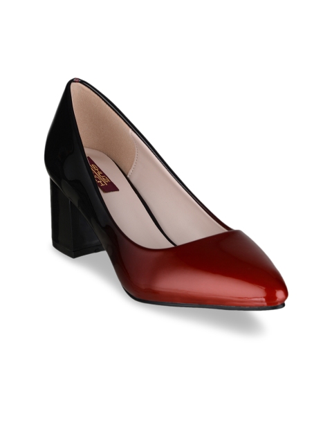 

SHUZ TOUCH Women Maroon Colourblocked Pumps