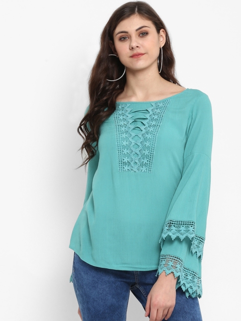 

Taurus Women Blue Self Design Top