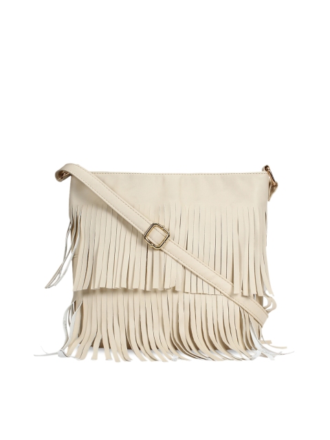 

Lychee bags Cream-Coloured Solid Sling Bag
