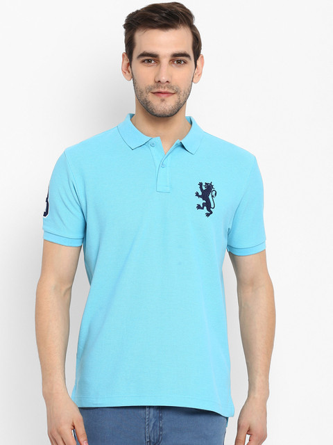 

Red Tape Men Turquoise Blue Solid Polo Collar T-shirt