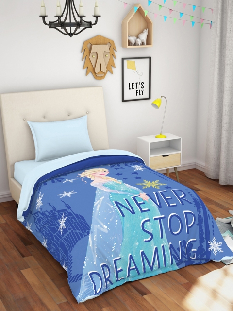 

SPACES Blue Cartoon Characters AC Room 150 GSM Single Bed Comforter