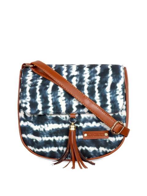 

Lychee bags Blue & White Printed Sling Bag