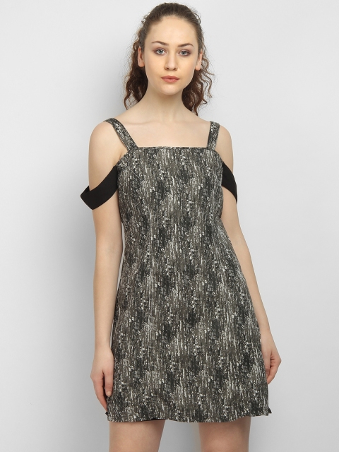 

LA LOFT Women Grey Printed A-Line Dress