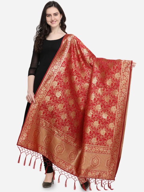 

Satrani Maroon Woven Design Dupatta