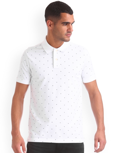 

Aeropostale Men White Printed Polo Collar T-shirt