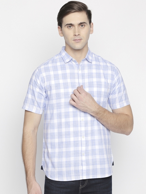 

BYFORD by Pantaloons Men Blue & White Regular Fit Checked Casual Shirt
