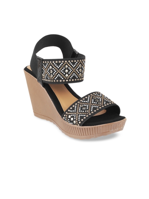 

SOLE HEAD Women Black Solid Sandals