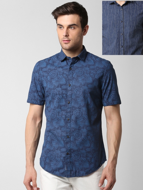 

Peter England Casuals Men Blue Slim Fit Printed Casual Shirt