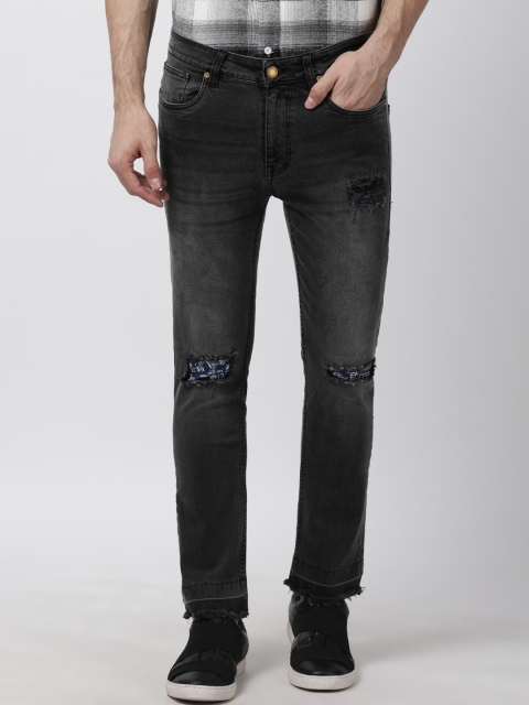 

Blue Saint Men Grey Slim Fit Mid-Rise Slash Knee Stretchable Jeans