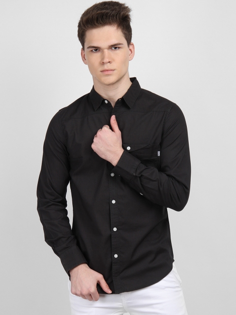 

LA LOFT Men Black Regular Fit Solid Casual Shirt