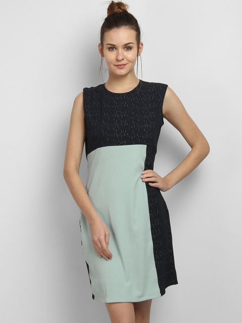

LA LOFT Women Navy Blue Colourblocked Sheath Dress