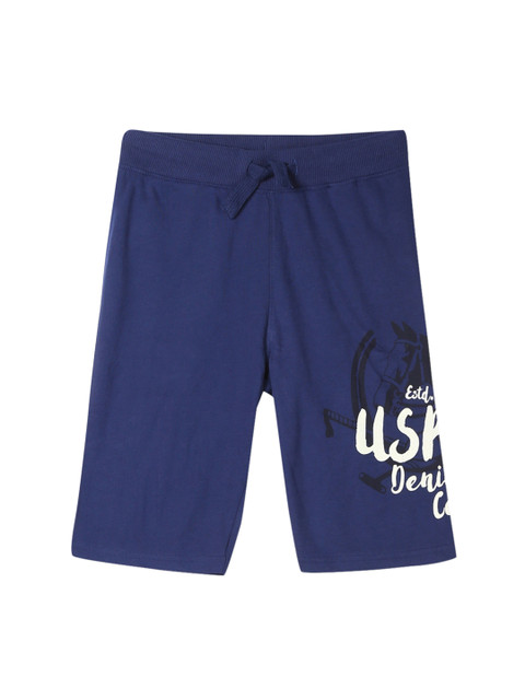 

U.S. Polo Assn. Kids Boys Blue Solid Regular Fit Regular Shorts