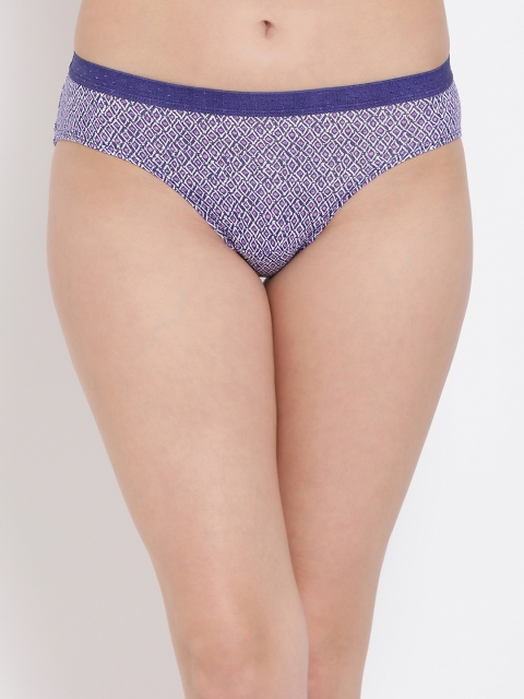 

Clovia Women Purple Printed Bikini Briefs PN3071P12XL