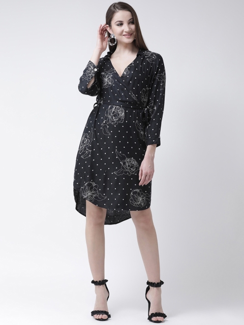 

The Vanca Women Black Printed Shirt Dress