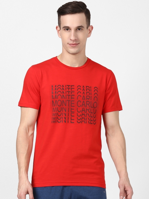 

Monte Carlo Men Red Printed Round Neck T-shirt