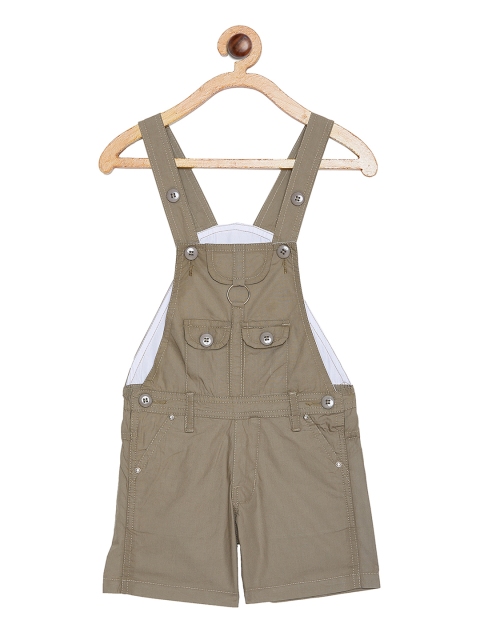 

Firstclap Kids Beige Solid Dungarees