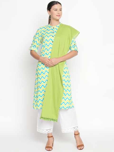 

RANGMANCH BY PANTALOONS Green Solid Dupatta