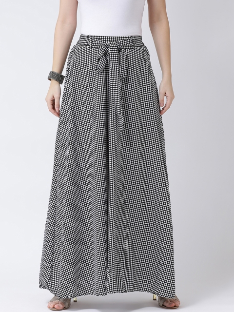 

Castle Women Black & White Checked Maxi A-Line Skirt