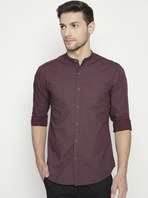 

BYFORD by Pantaloons Men Brown Slim Fit Self Design Casual Shirt