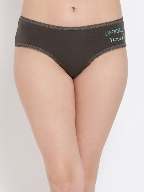 

Clovia Women Charcoal Grey Solid Hipster Briefs PN2960P05