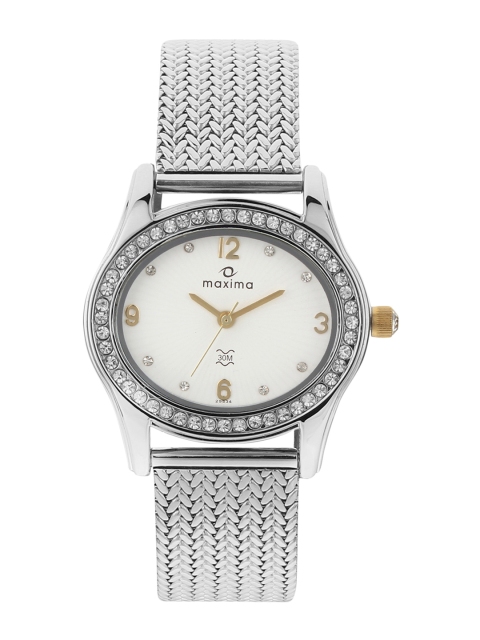 

maxima Women White Analogue Watch 48642CMLI
