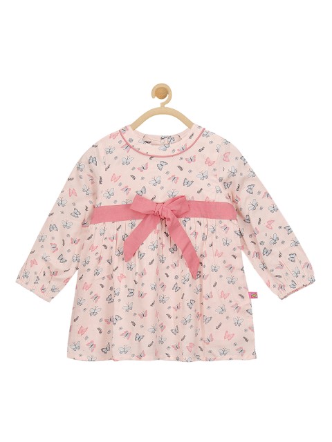 

Budding Bees Girls Pink Printed A-Line Dress