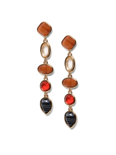 

Kazo Gold -Plated & Multicoloured Contemporary Drop Earrings, Multi