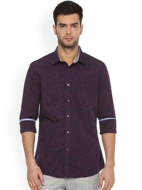 

Van Heusen Sport Men Purple Slim Fit Checked Casual Shirt