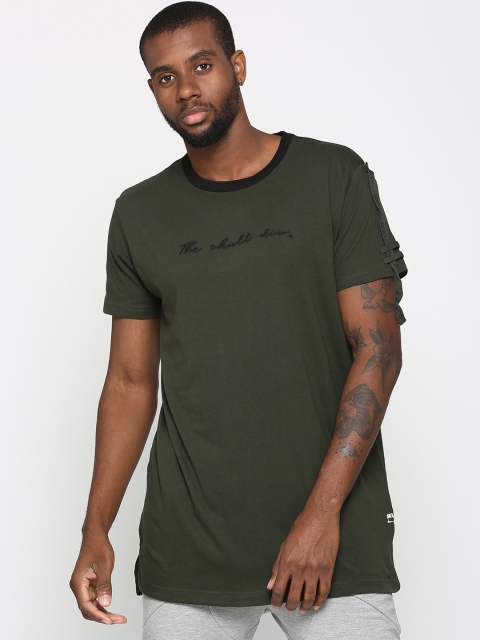 

SKULT by Shahid Kapoor Men Olive Green Printed Round Neck T-shirt