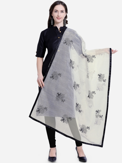 

Satrani White & Black Printed Dupatta