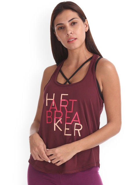 

Aeropostale Women Red Printed Tank Top
