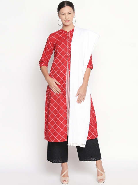 

RANGMANCH BY PANTALOONS White Solid Pure Cotton Dupatta
