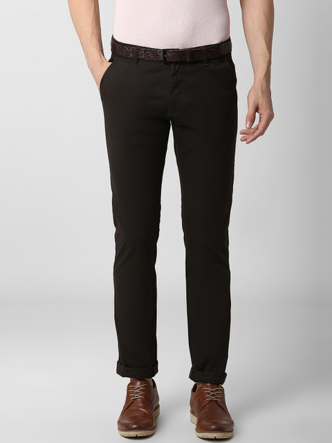 

Peter England Casuals Men Brown Slim Fit Solid Chinos