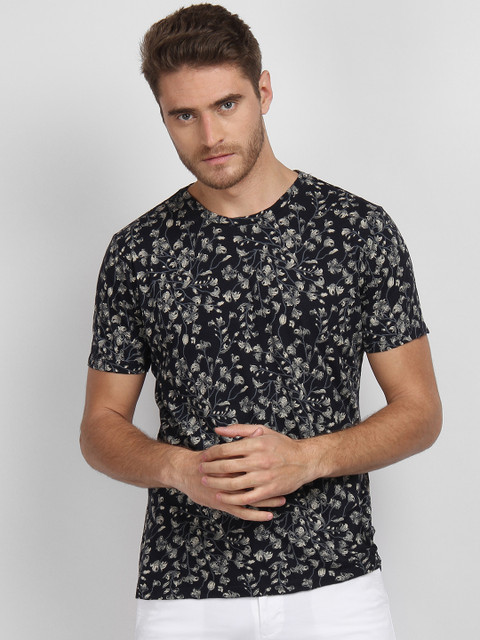 

LA LOFT Men Blue Printed Round Neck T-shirt