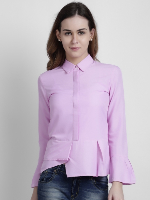 

LA LOFT Women Pink Regular Fit Solid Casual Shirt