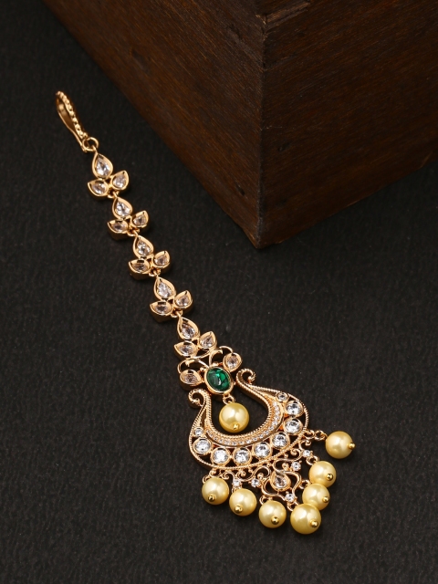 

Tistabene Gold-Plated Stone-Studded Maang Tikka