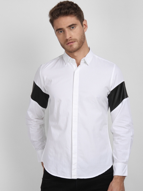 

LA LOFT Men White Regular Fit Colourblocked Casual Shirt