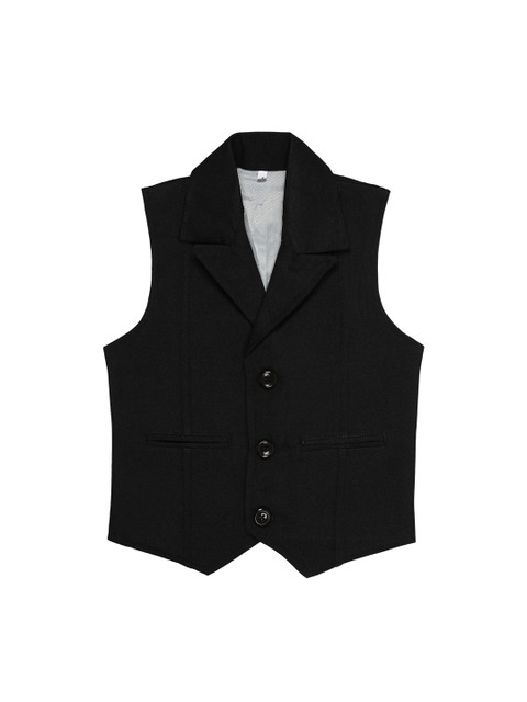 

Kidling Boys Black Solid Waistcoat