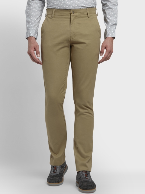 

ColorPlus Men Brown Regular Fit Solid Regular Trousers